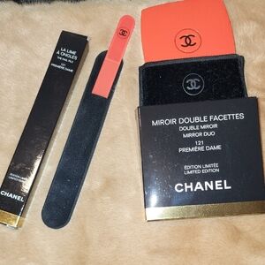 CHANEL Black and Orange Mirror Duo & Nail File